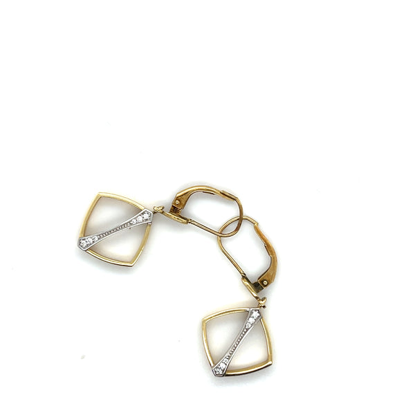 14kyg cushion open shaped earrings