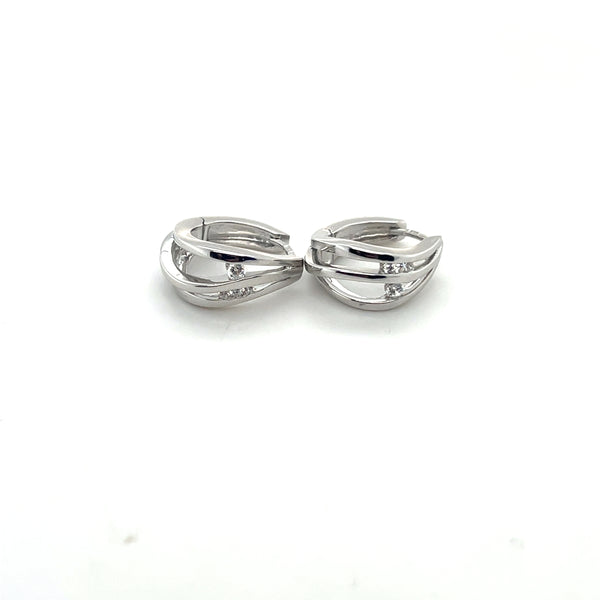 Sterling 3 Strad CZ Hoop