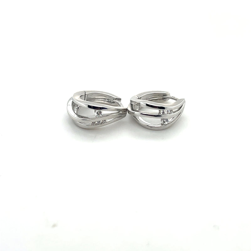 Sterling 3 Strad CZ Hoop