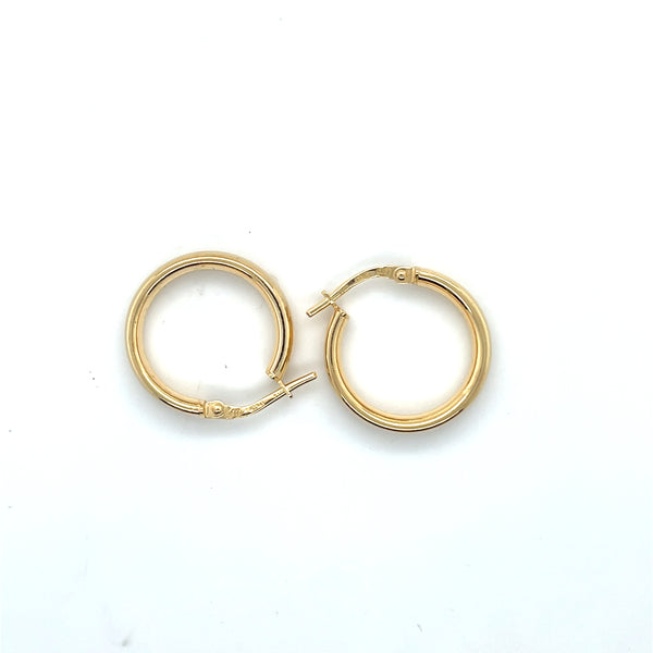 Sterling YG plated 23.5mm x 3.8mm Hoop