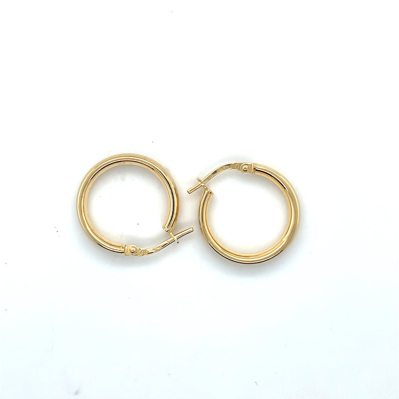 Sterling YG plated 23.5mm x 3.8mm Hoop