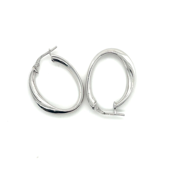 Sterling Oval Twist Hoops