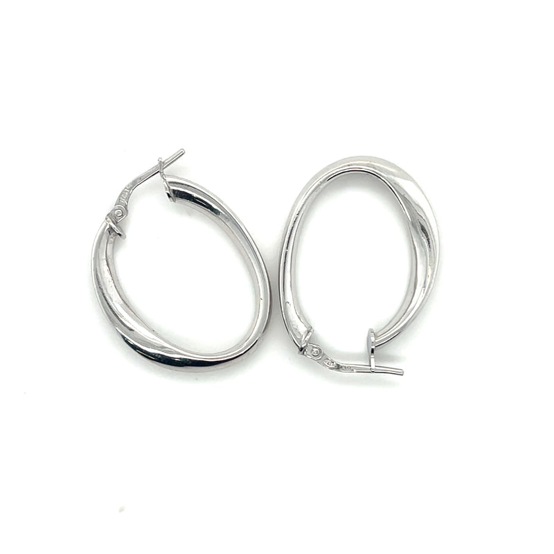Sterling Oval Twist Hoops