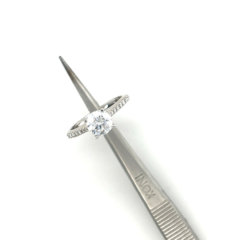 14kwg Straight Micro Pave Ring