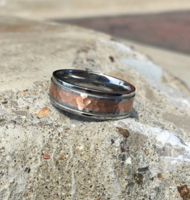 Hammered Rose Gold Band