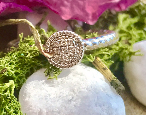 Circle Diamond Pave Rope Ring