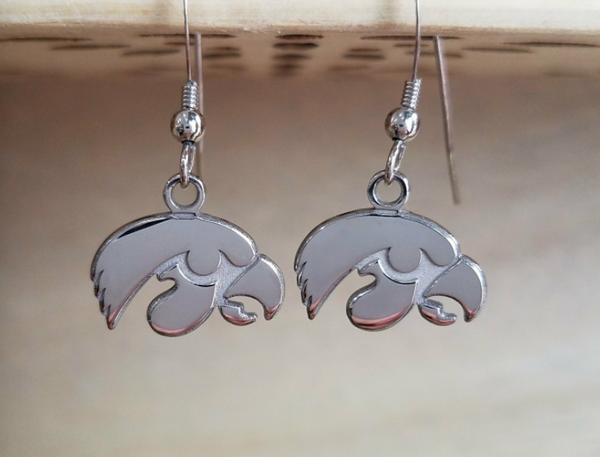 University of Iowa Tigerhawk Logo Earrings